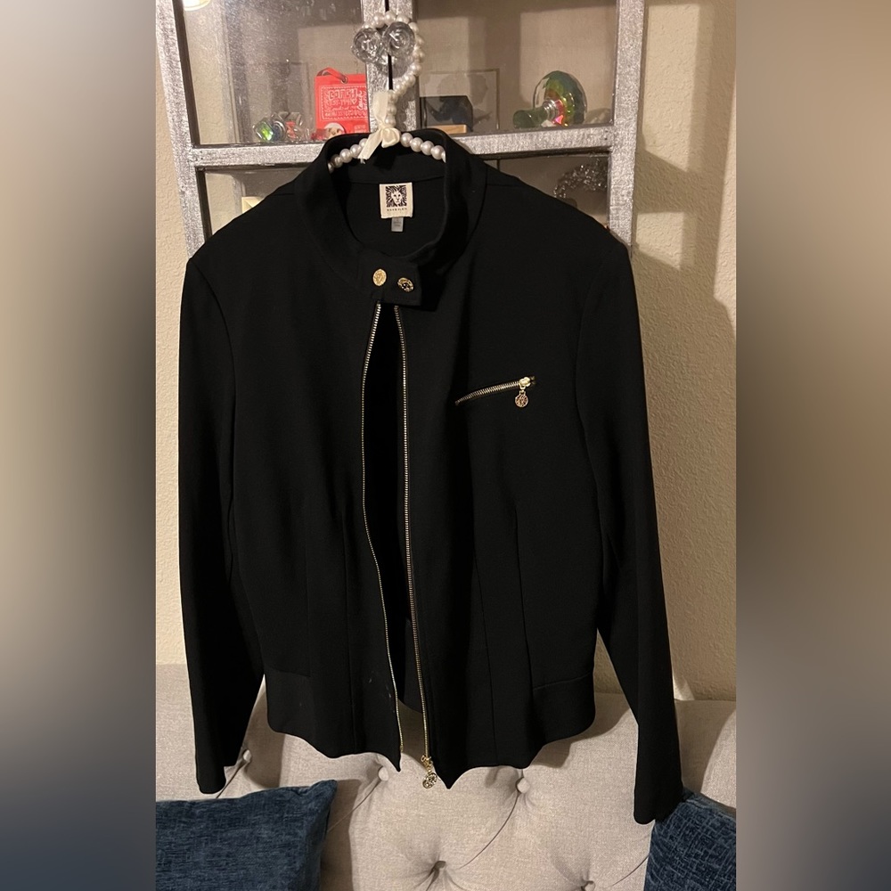 Ann Klein Women Black Jacket; Size: Large; Used